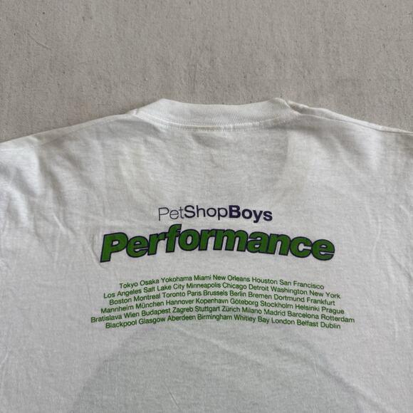 Vintage 90s Pet Shop Boys Performance PSB Synth Pop 1991 Tour T-Shirt Large - Picture 8 of 8